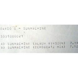 Dario G - Sunmachine (Original Mix / Echobeatz Mix) Vinyl Promo