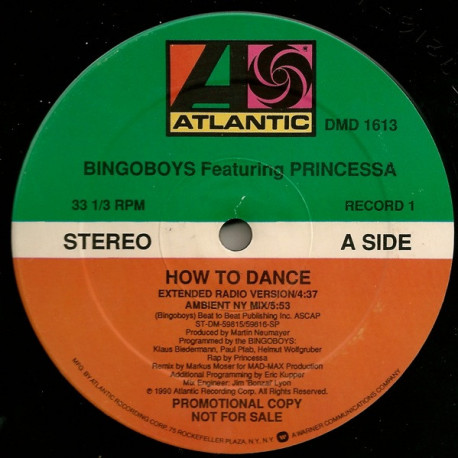 Bingoboys Featuring Princessa - How To Dance (8 Eric Kupper Mixes) US Doublepack Vinyl Promo