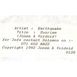 Earthquake - Sunrise (Vinyl Promo)