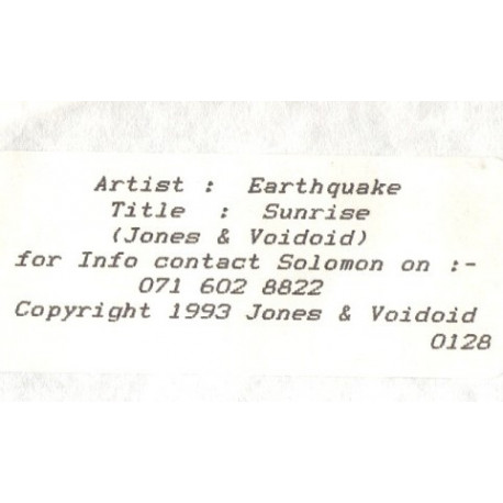 Earthquake - Sunrise (Vinyl Promo)