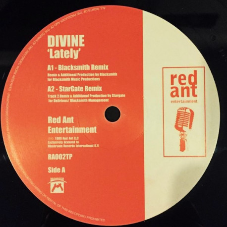 Divine - Lately (Blacksmith Remix / Raphael Saddiq Remix / Stargate Remix / LP Mix) Vinyl Promo