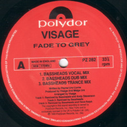Visage - Fade To Grey (Original  / 3 Bassheads Mixes /  2 Hypnotic State Mixes) 12" Vinyl Record