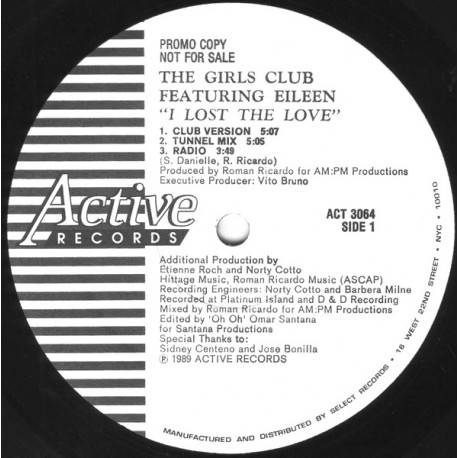 Girls Club - I Lost The Love (Club Version / Tunnel Mix / Radio Mix / Dubapella / 2 Dubs)