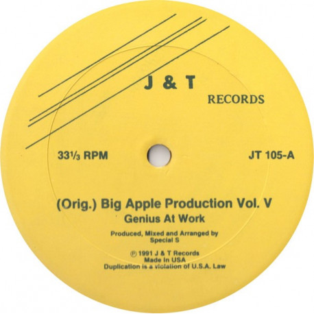 Big Apple Productions Vol V - Genius At Work Mix / House Medley / The Power Remix / Bonus Beats
