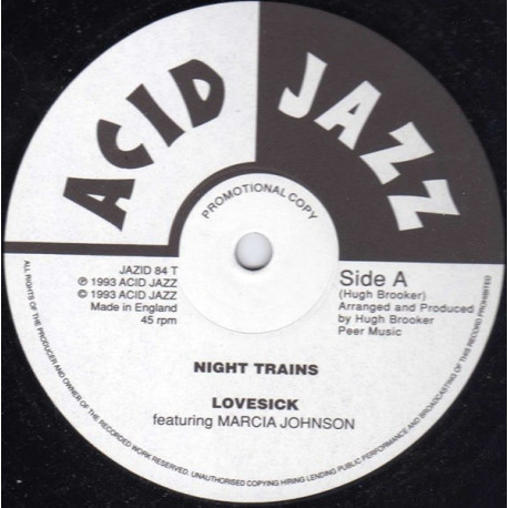 Night Trains - Lovesick / On My Own / A Bad Trip (Vinyl Promo)