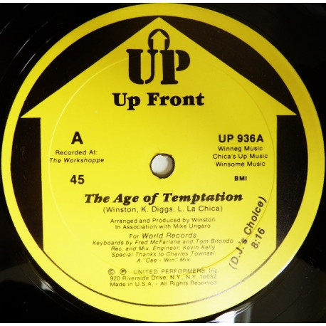 Up Front - The Age Of Temptation (DJs Choice / Club Dub)
