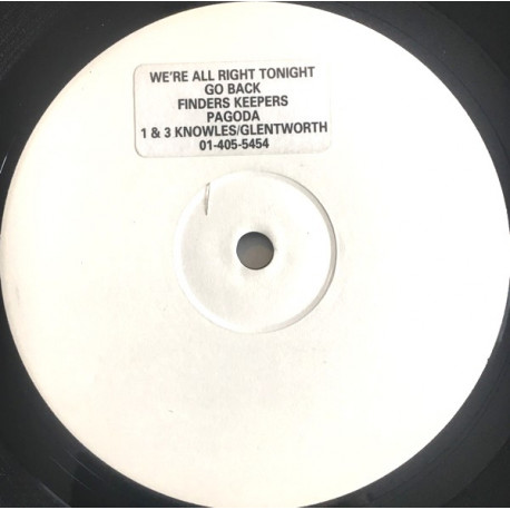 Pagoda - Finders Keepers / We're All Right Tonight / Go Back (Vinyl Promo)