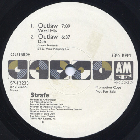 Strafe - Outlaw (British Club Version / Acapella / Vocal Mix / Dub) Vinyl Promo