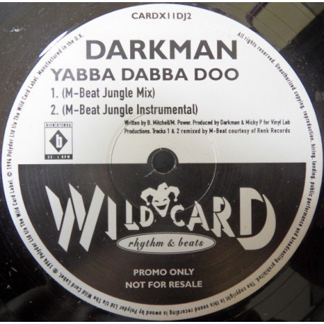 Darkman - Yabba Dabba Doo (M Beat Jungle Mix / M Beat Inst / Original Mix / La Smoov Mix / Party Mix / Mutiny One Mix) 2 Vinyl