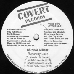 Donna Marie - Runaway Love (Club House Mix / Power Radio Edit / Beats / Latin Lover Mix / The Society Mix) Vinyl Promo