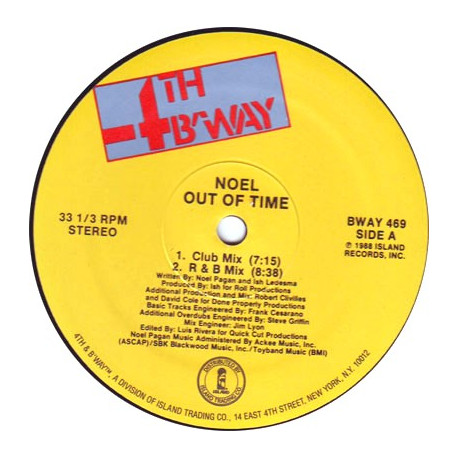 Noel - Out Of Time (Club Mix / R&B Mix / Dub / Instrumental) SEALED VINYL