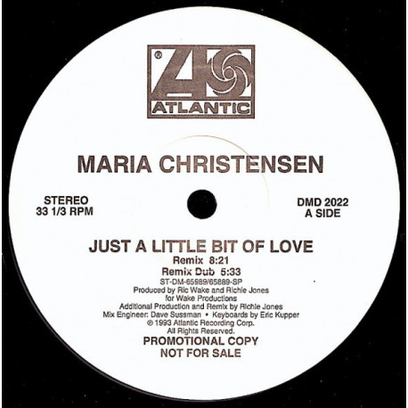 Maria Christiansen - Just A Little Bit Of Love (Club Mix / Deep Dub / Remix / Remix Dub) Vinyl Promo