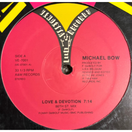 Michael Bow - Love & Devotion (86th Street Mix / Dub / Radio Edit) Vinyl Promo
