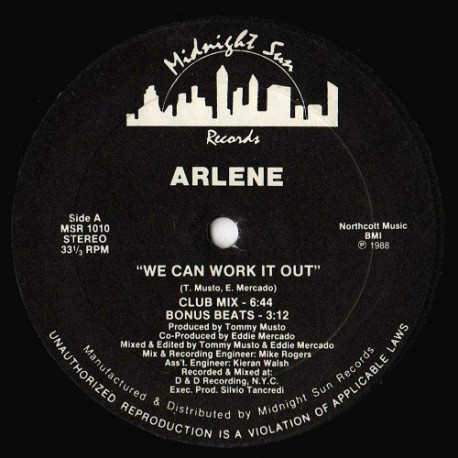 Arlene - We Can Work It Out (Club Mix / Bonus Beats / Radio Mix / Dub)