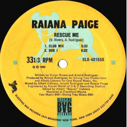Raiana Paige - Rescue Me (Club Mix / Dub 1 / Dub 2 / Cabrera Beats / Radio Mix) SEALED