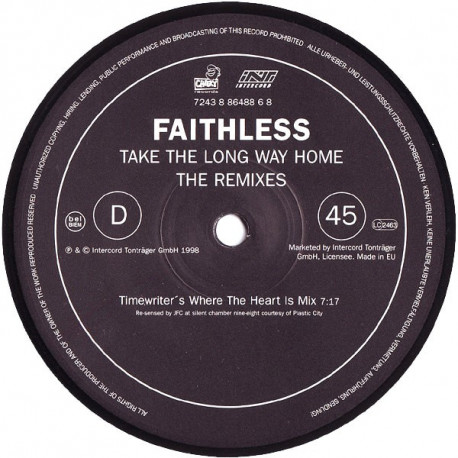 Faithless - Take The Long Way Home (Drivers Powerpack Mix / Timewriters Mix) Part 2 Of A Doublepack Vinyl