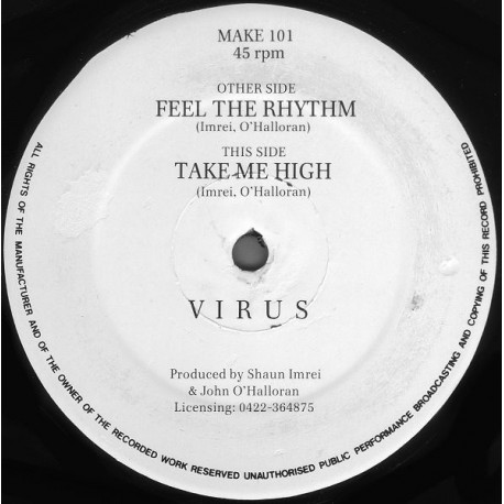 Virus - Feel The Rhythm / Take Me High  (12" Vinyl Record)