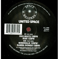 United Space - Hallways / Rise / Mindwalk / Samba Bongo