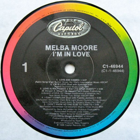 Melba Moore - I'm in love LP Featuring Love And Kisses / Test Of Time / Keeps Me Runnin Back (10 Track LP Vinyl) CORNER CUT