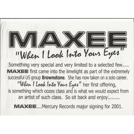 Maxee - When I Look Into Your Eyes (Original / Darkchild Mix / Darkchild Instrumental) Vinyl Promo