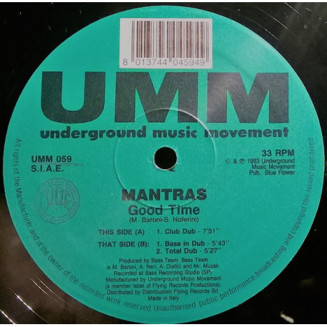 Mantras - Good Time (Club Dub / Bass In Dub / Total Dub)