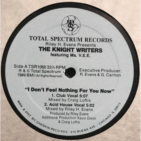 Knight Writers - I Dont Feel Nothing For You Now (Club Vocal / Acid House Vocal / Radio Vocal / Instrumental / Dub)