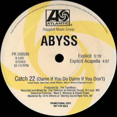 Abyss - Catch 22 (Explicit / Explicit Acapella / Modified / Instrumental) Vinyl Promo