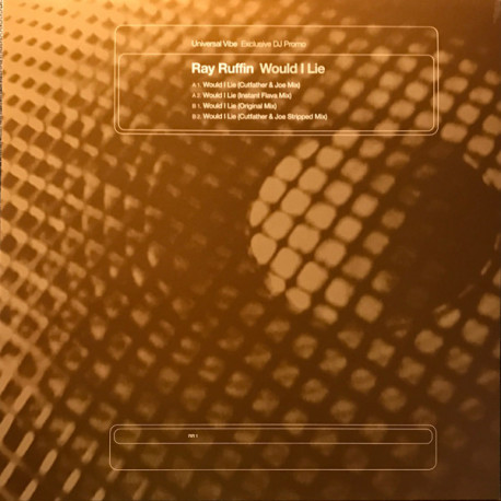 Ray Ruffin - Would I Lie (Cutfather & Joe Mix / Instant Flava Mix / Original / Cutfather & Joe Stripped Mix) Vinyl Promo