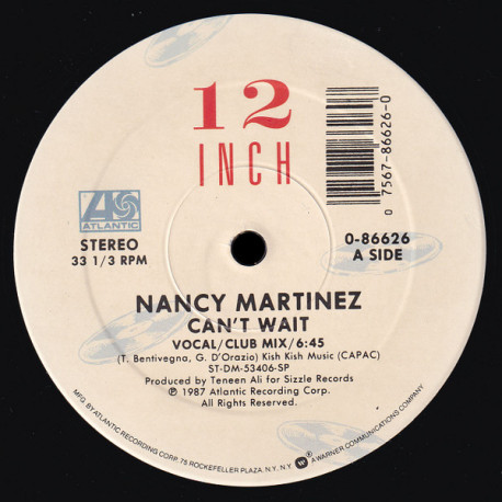 Nancy Martinez - Cant Wait (Club Mix / Dub Edit) SEALED VINYL