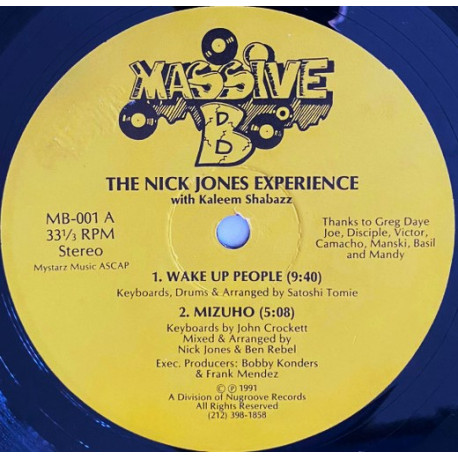 Nick Jones Experience - Wake Up People / Mizuho / Get Down (Cassios Libs / Wild Pitch Dub)