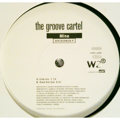 Groove Cartel - Mine (Club Mix / Hard Hat Dub) Vinyl Promo