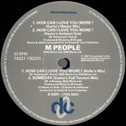 M People - Someday (Sasha's Full Tention mix) / How can I love you more (Sasha's Master mix / Sashas Ambient Dub / Rollos mix)