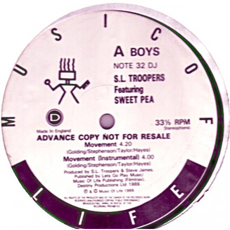 S.L. Troopers Featuring Sweet Pea - Movement (Vocal / Instrumental) / There It Is (Vocal / Instrumental) Vinyl Promo