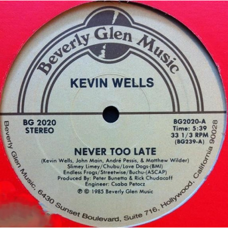 Kevin Wells - Never Too Late / Talk To Me