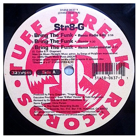 Str8-G - Bring The Funk (LP Version / Remix / Remix Edit / Remix Instrumental) / Pu##y Today (LP Version)