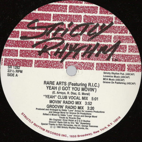 Rare Arts Featuring R.I.C. - Yeah (I Got You Movin) Club Vocal / Movin Radio Mix / Groovin Radio Mix / Menealo Mix / Rub A Dub