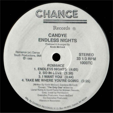 Candye - Endless Nights (8 Track Promo LP) Can You Fix It / The Only One / So In Love / I Want You / Take Me Where Youre Going