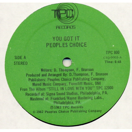 Peoples Choice - You Got It (Vocal Mix / Instrumental)