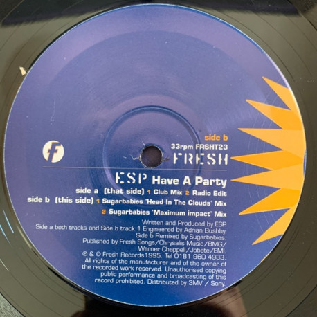 ESP - Have A Party (Club Mix / Radio Edit / Sugarbabies Mix / Maximum Impact Mix)