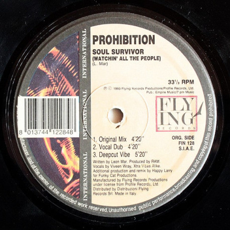 Prohibition - Soul Survivor (Original Mix / Vocal Dub / Deepcut Vibe / MANDA & Key T Club Mix / MANDA & Key T Dub)