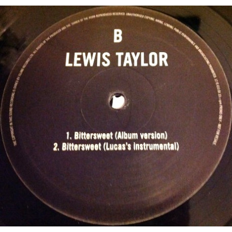 Lewis Taylor - Bittersweet (LP Version / Lucas Mix / Lucas Instrumental) Vinyl Promo