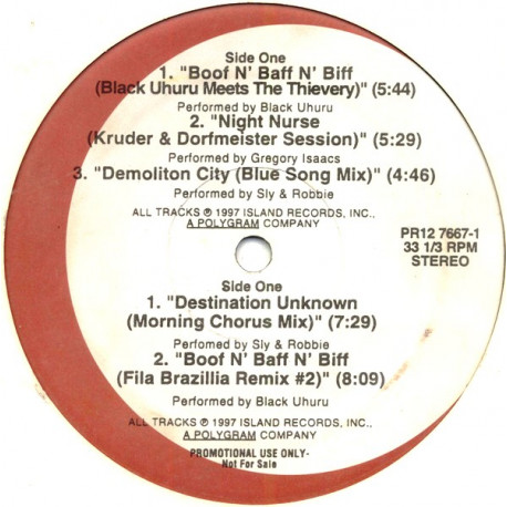 Gregory Isaacs - Night Nurse (Kruder & Dormeister Mix) / Black Uhuru - Boof N Baff N Biff (Thievery Corp & Fila Brazilia Mixes)