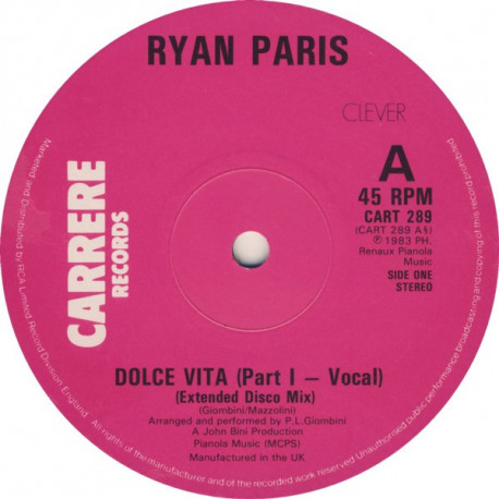 Ryan Paris - Dolce Vita (Extended Disco Mix / Extended Disco Instrumental)