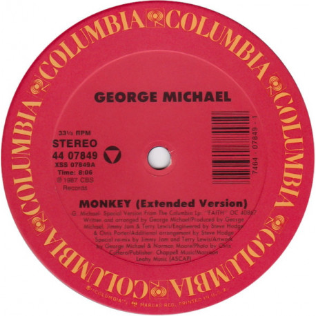 George Michael - Monkey (Extended / Acappella / Extra Beats) US Pressing Still In Shrinkwrap