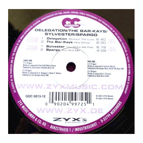 Bar Kays - Holy Ghost (Full Version) / Sylvester - Mighty Real (6.18) / Delegation - Where Is The Love / Spargo - You & Me