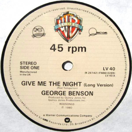 George Benson - Give Me The Night (Long Version) / The World Is A Ghetto / Breezin