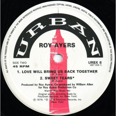 Roy Ayers - Sweet Tears / Love Will Bring Us Back Together / Cant You See Me (Full Length Versions)