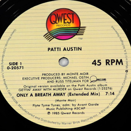 Patti Austin - Only A Breath Away (Extended Mix / Edit) Vinyl Promo