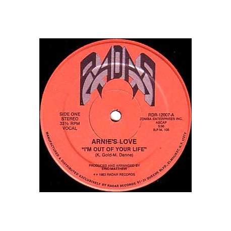 Arnies Love - Im Out Of Your Life (Vocal Mix / Instrumental) Unplayed Original US Pressing