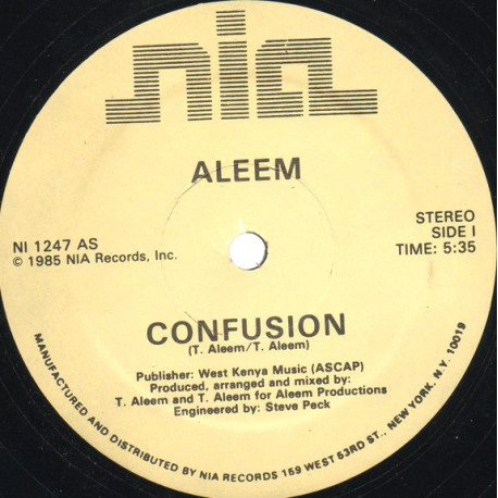 Aleem - Confusion (Vocal Mix / Dub)